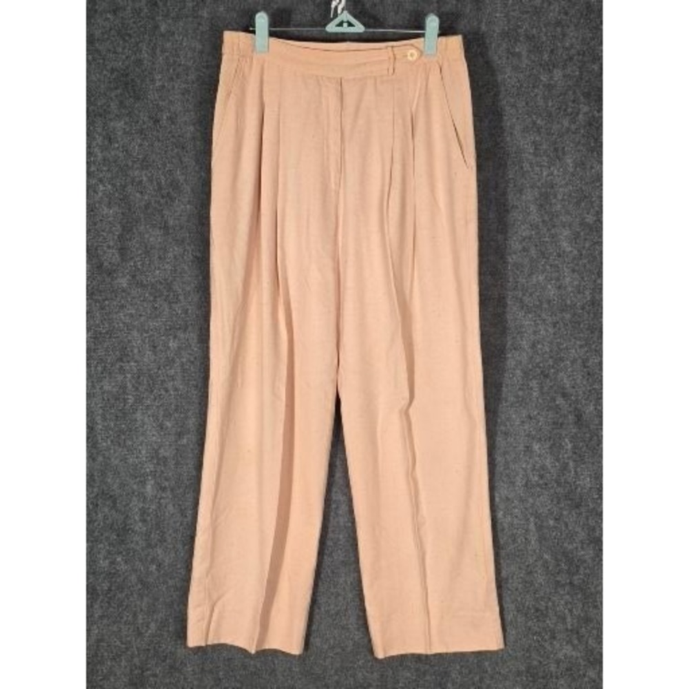 Sir James Womens Vintage Silk Pleated High Rise Trousers Peach‎ Pink Sz 10 Work